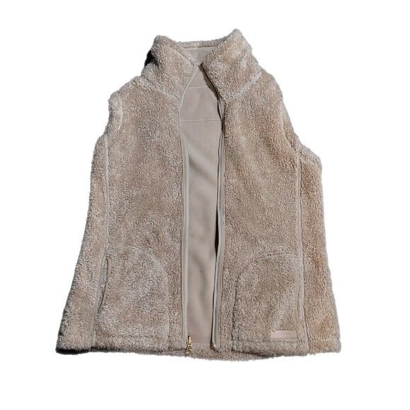 Calvin Klein Full Zip Sherpa Vest Jacket Women Size Large Tan Fleece - Picture 4 of 15
